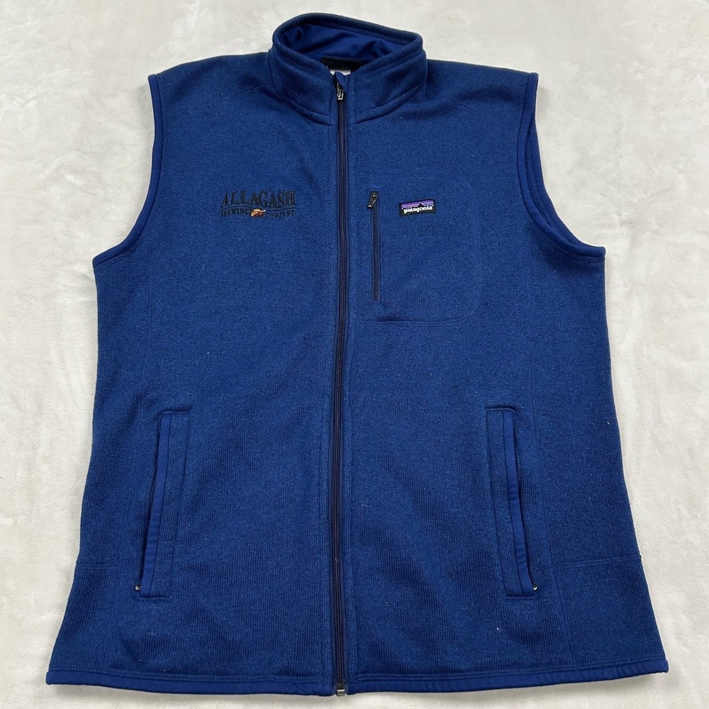Patagonia Better Sweater Vest Mens L Blue Allagash Brewing Fleece Zip Up